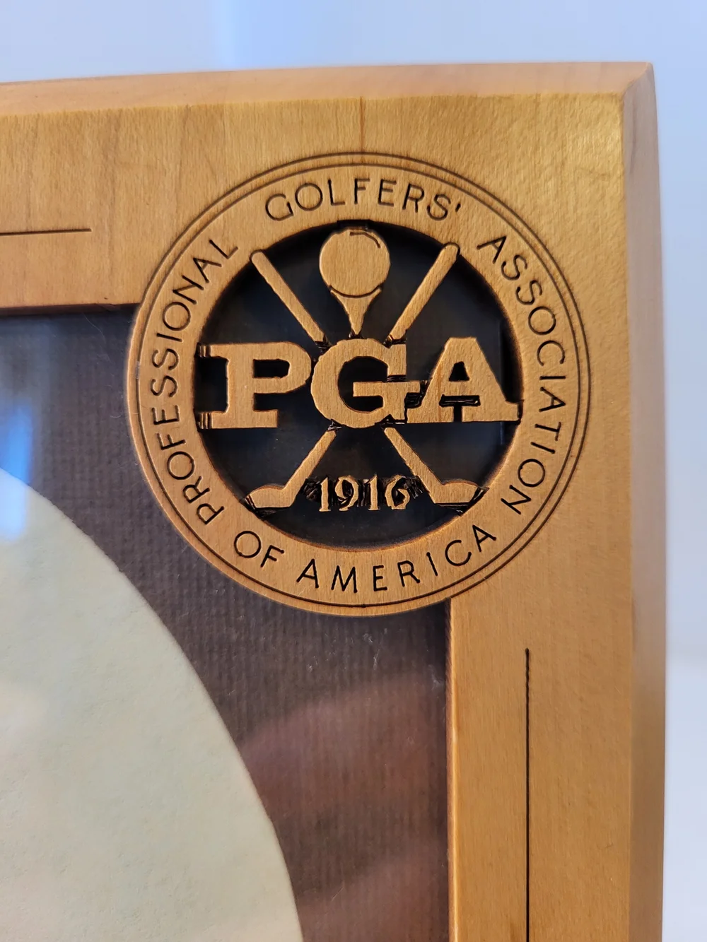 Vintage Laser Cut PGA Commerative Golf Wood Photo Frame
